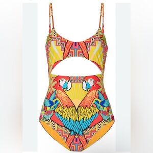 Mara Hoffman  Parrot Print One Piece Swimsuit size M